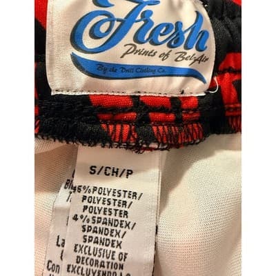 Small Fresh Prince of Bel-Air Red Black Graffiti Streetwear Men’s Shorts NWT - Thumbnail 4