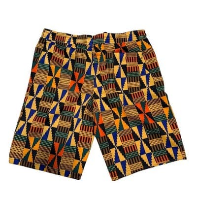 Large Fresh Prince Bel-Air Kente Print Shorts Men’s Bold Streetwear NWT - Thumbnail 2