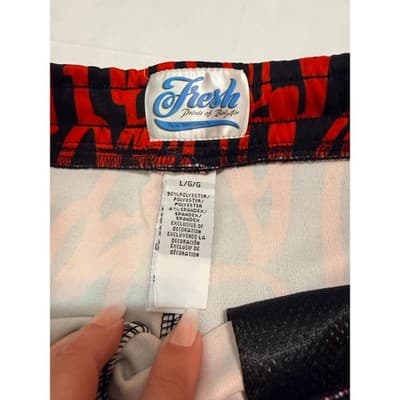 Large Fresh Prince of Bel-Air Red Black Graffiti Streetwear Men’s Shorts NWT - Thumbnail 4