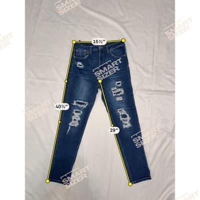 Risen Distressed Skinny Jeans Women Size 11 or 30 Dark Wash High Rise - Thumbnail 6