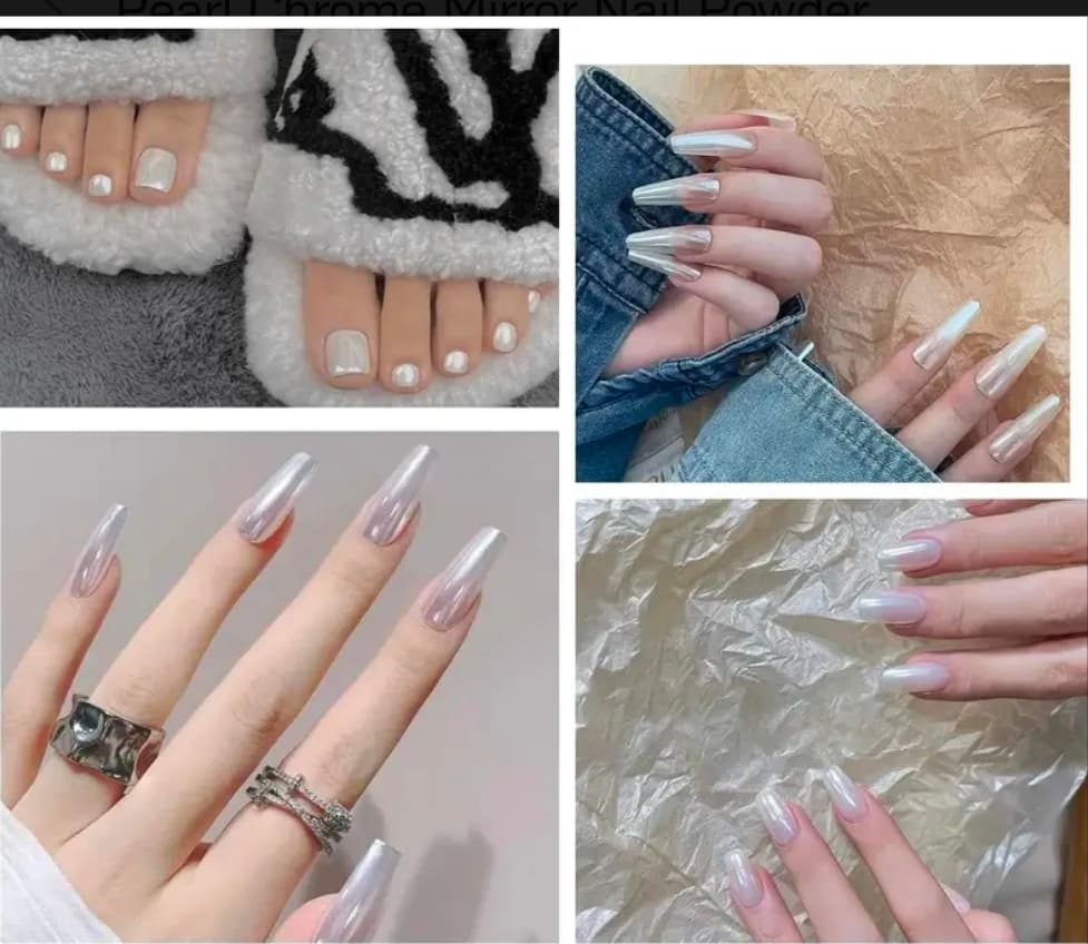 Pearl Chrome Mirror Nail Powder with Applicator - Thumbnail 3