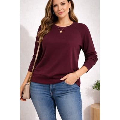 Threads 4 Thought Burgundy Modal Pullover Top XL Soft Stretch Casual - Image 1