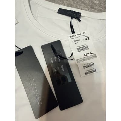 Bundle of Two Italian Cotton White Long Sleeve Tees Size 42 (US 6/Medium) NWT - Thumbnail 3