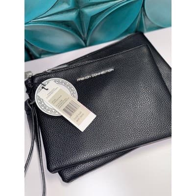 French Connection Black Top Handle Crossbody Bag with FREE Wristlet Set - Thumbnail 2
