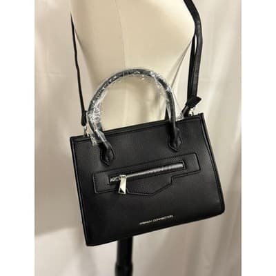French Connection Black Top Handle Crossbody Bag with FREE Wristlet Set - Image 1