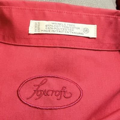 Foxcroft Boyfriend No Iron Pinpoint Long Sleeve Tunic Rose/Dark Pink Size 18 - Thumbnail 4