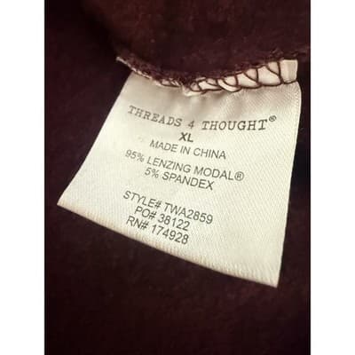 Threads 4 Thought Burgundy Modal Pullover Top XL Soft Stretch Casual - Thumbnail 5