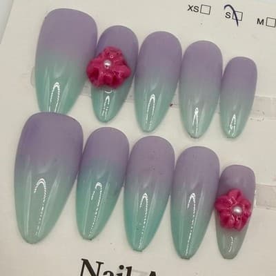 Press-On Nail Bundle – 6 Unique Sets | Handmade & Reusable - Size Small - Thumbnail 7