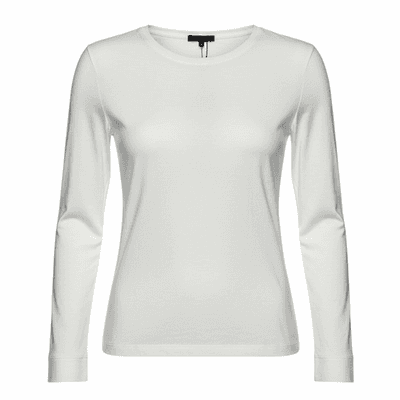 Cotton White Long Sleeve Tees by Italian Designer Size 46 (US 14/XL) NWT - Image 1