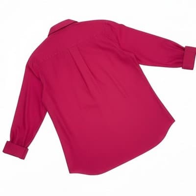 Foxcroft Boyfriend No Iron Pinpoint Long Sleeve Tunic Rose/Dark Pink Size 18 - Thumbnail 3