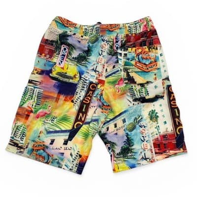 Miami Tropic Streetwear Shorts Men’s Small Colorful Graphic Summer Beach Fit - Thumbnail 2