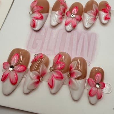 Press-On Nail Bundle – 6 Unique Sets | Handmade & Reusable - Size Small - Thumbnail 3