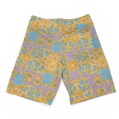 Men's Medium Luxury Scroll Baroque Swim Shorts Inseam Designer Look - Thumbnail 3