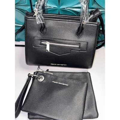 French Connection Black Top Handle Crossbody Bag with FREE Wristlet Set - Thumbnail 3