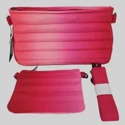 Think Royln Bank Street XL Puffer Crossbody w/ Pouch Bundle Fuchsia Ombre Pink - Thumbnail 2