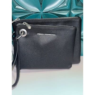 French Connection Black Top Handle Crossbody Bag with FREE Wristlet Set - Thumbnail 6