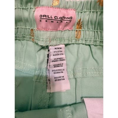 Men’s Medium Cotton Sage Green Gold Pineapple Shorts Resort Beach Summer Vibe - Thumbnail 5