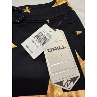 Men’s Size Small Black Gold Star Shorts Luxury Streetwear Designer Style - Thumbnail 3
