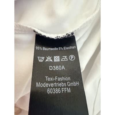 Cotton White Long Sleeve Tees by Italian Designer Size 46 (US 14/XL) NWT - Thumbnail 3