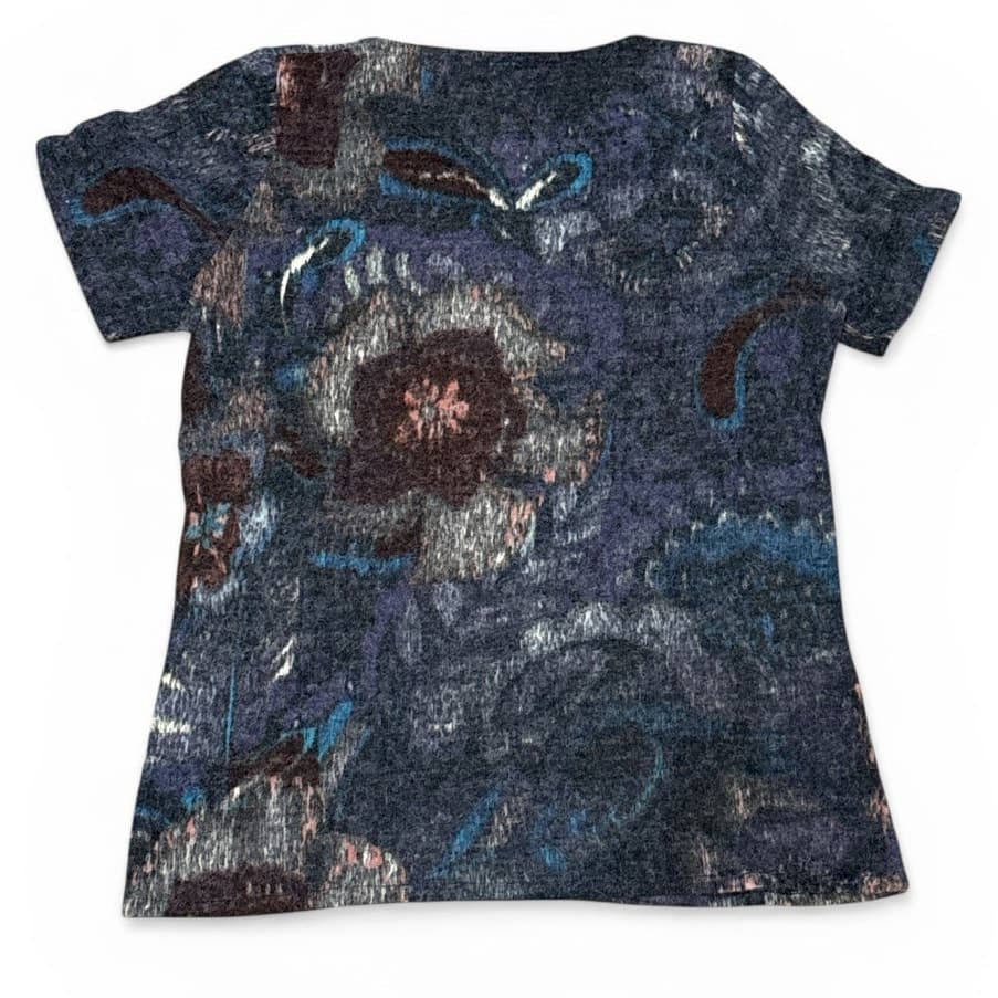 Olga Santoni Abstract Print Knit Top Size 42 / US 8 NWT Artistic Boho Chic Shirt - Thumbnail 3