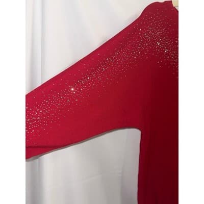 7th Avenue (NY & Company) Red Sparkle Dolman Sweater – Size M - Thumbnail 3