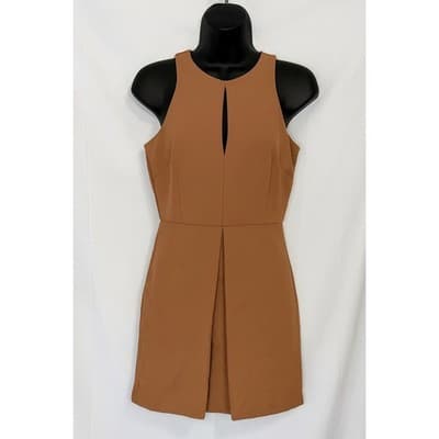 Gianni Bini Camel Sleeveless Keyhole Mini Dress XS - Image 1