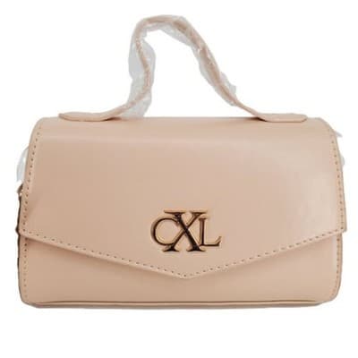 Christian Lacroix Laine Matte Patent Top Handle Crossbody Panna Cotta Beige - Image 1