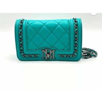 Badgley Mischka Green Crossbody Purse w/ Lock and Silver Chain - NWT - Image 1