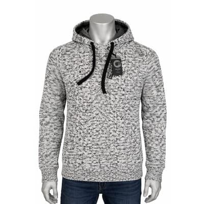 Men's Fried Denim Knit Hoodie Pullover Black & White Sweater - Size Large - Image 1