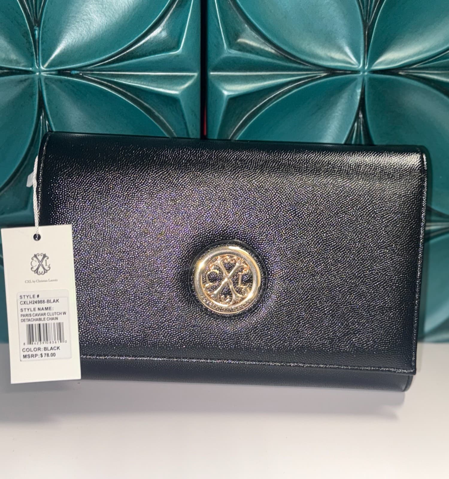 CXL by Christian Lacroix Glam Caviar Clutch - Black - Thumbnail 5