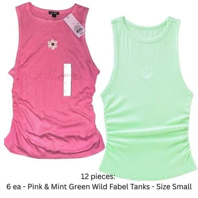 Resellers Bundle: 12 pieces - Wild Fabel Ribbed Tank Tops - New $120 Retail - Image 1