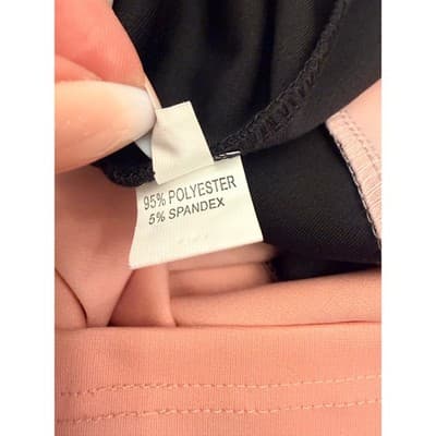 Colorblock One Shoulder Mini Dress Pink Black Asymmetrical Bodycon Party L - Thumbnail 7