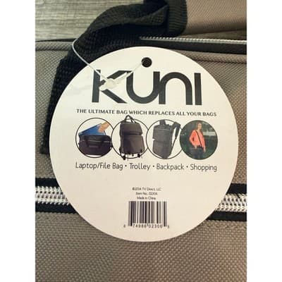 Gray Kuni Multi-Function Laptop Bag Trolley Backpack Travel Shopping Bag - NWT - Thumbnail 4