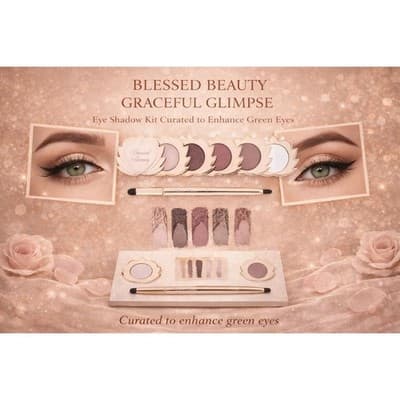 Blessed Beauty – “Graceful Glimpse” (For Green Eyes) Eyeshadow Palette Set - Thumbnail 2