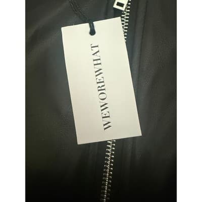 WeWoreWhat Faux Leather Micro Miniskirt Black - Size Medium - New with Tags - Thumbnail 5