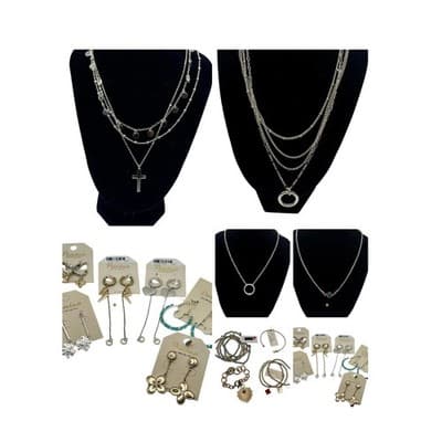 15 Pcs - Pomina Silver & Gold Jewelry Bundle – Necklaces, Earrings, Bracelets - Image 1