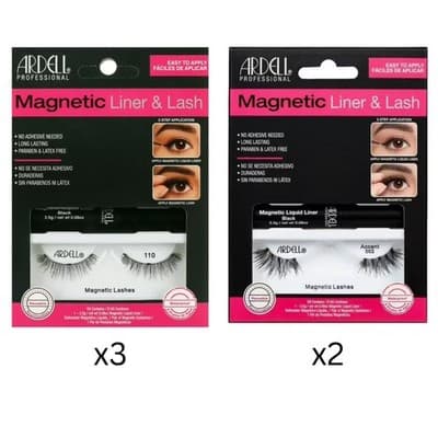 Ardell Magnetic Lash Bundle 20 Sets – Wispies, Demi, Megahold, Liner & Lash –New - Thumbnail 4