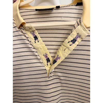Vintage Bobby Jones Collection Polo Shirt Size Large Yellow Striped Golf Cotton - Image 1