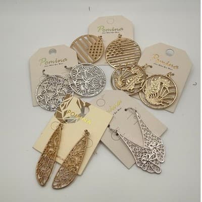 5 Pairs | New Pomina Earring Bundle - Gold & Silver - Image 1
