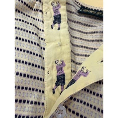 Vintage Bobby Jones Collection Polo Shirt Size Large Yellow Striped Golf Cotton - Thumbnail 7