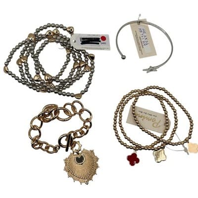 15 Pcs - Pomina Silver & Gold Jewelry Bundle – Necklaces, Earrings, Bracelets - Thumbnail 3