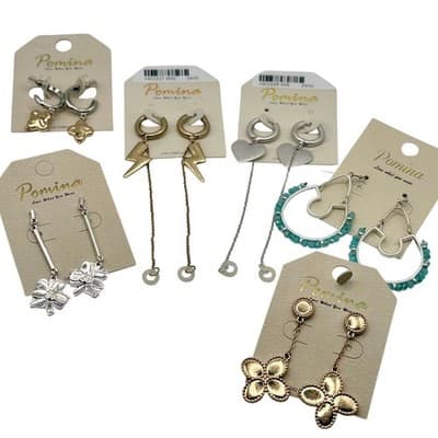 15 Pcs - Pomina Silver & Gold Jewelry Bundle – Necklaces, Earrings, Bracelets - Thumbnail 2