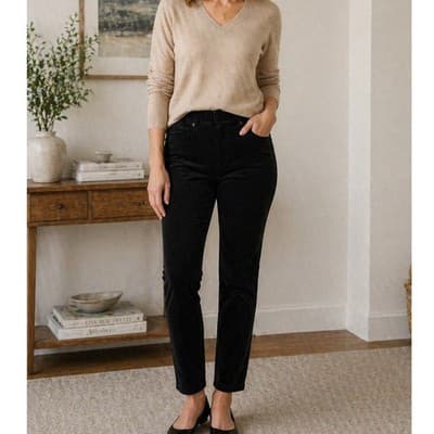 Talbots Black Pull-On Jeggings Size 6 Corduroy Stretch Slim Fit Pants - Image 1