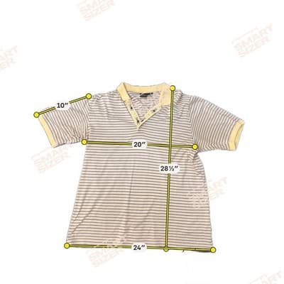 Vintage Bobby Jones Collection Polo Shirt Size Large Yellow Striped Golf Cotton - Thumbnail 6