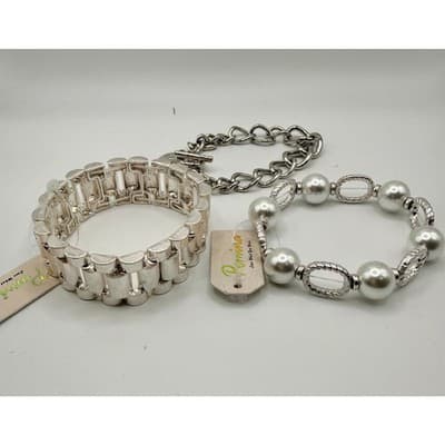 10 Pcs - Pomina Silver Jewelry Bundle – Necklaces, Earrings, Bracelets - Thumbnail 2