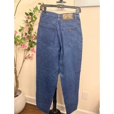 Vintage Armani Jeans Italy High Rise Tapered Denim Mom Jeans Size 29 - Thumbnail 5