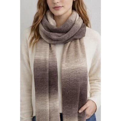 AQUA Neutral Ombre Knit Scarf from Bloomingdale’s NWT - Image 1