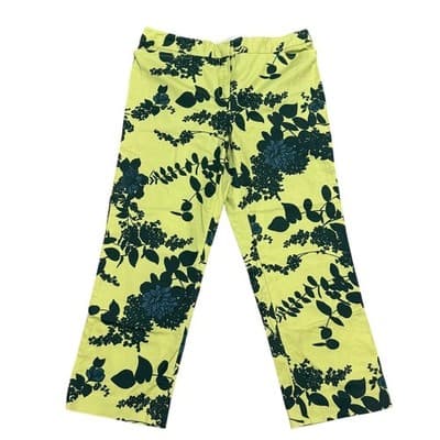 Realities Floral Print Pants Size 8 | Green Retro Y2K Mod Stretch Straight Leg - Image 1