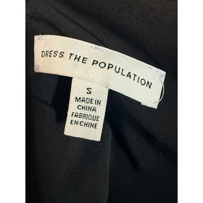 Dress the Population Nathalia Black Silver Sparkle Mini Dress – Size Small - Thumbnail 5