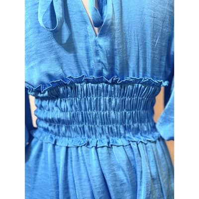 Taylor Blue Smocked Waist Mini Dress — Size 4 - Thumbnail 4